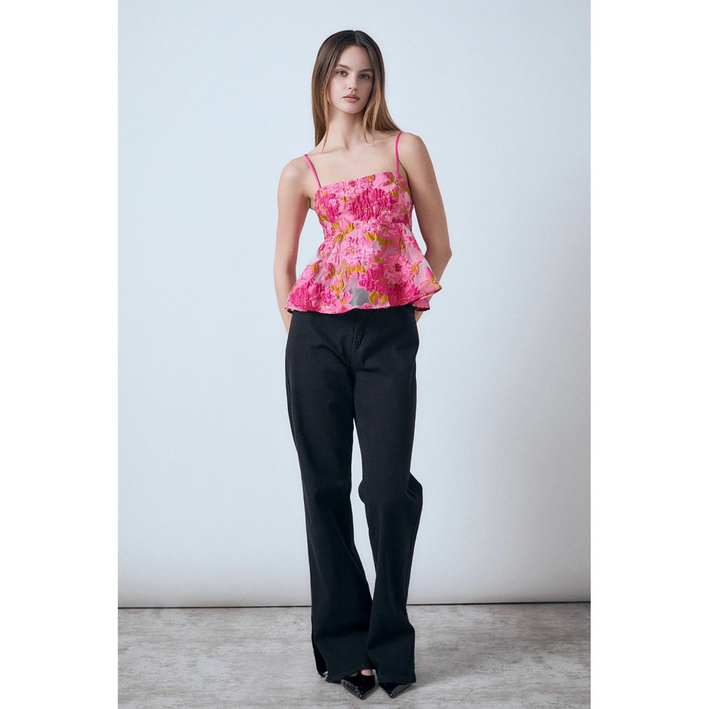 English Factory Floral Peplum Top Sweetheart Neckline Party Blouse Size S - Picture 4 of 4